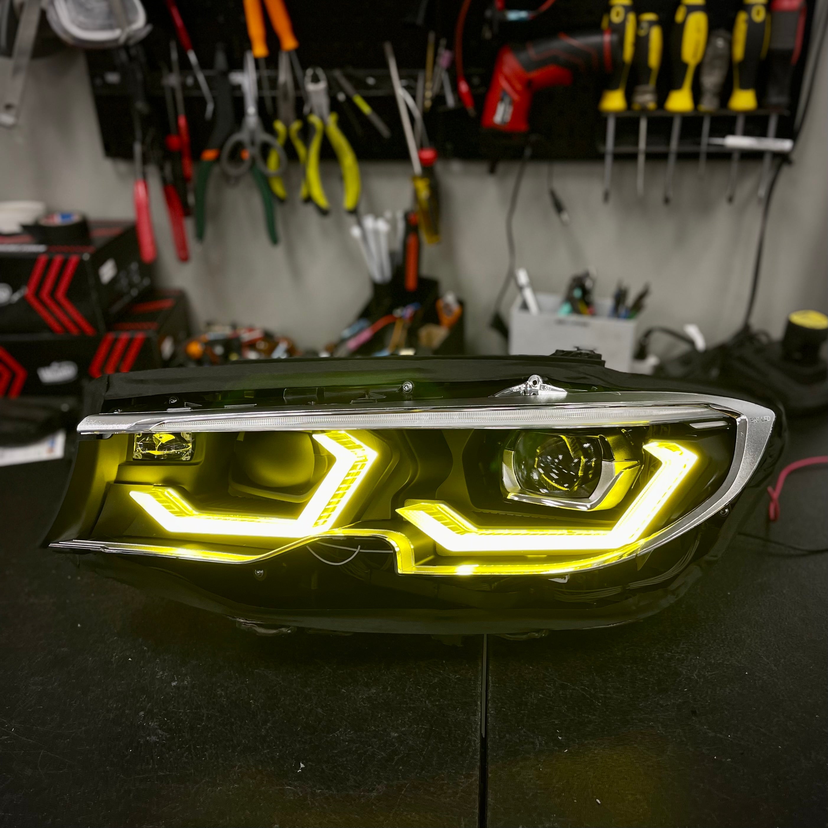 G20 3 Series Sedan CSL Yellow Ikon Headlight Retrofit (2019 - 2022 Non-Laser Only)