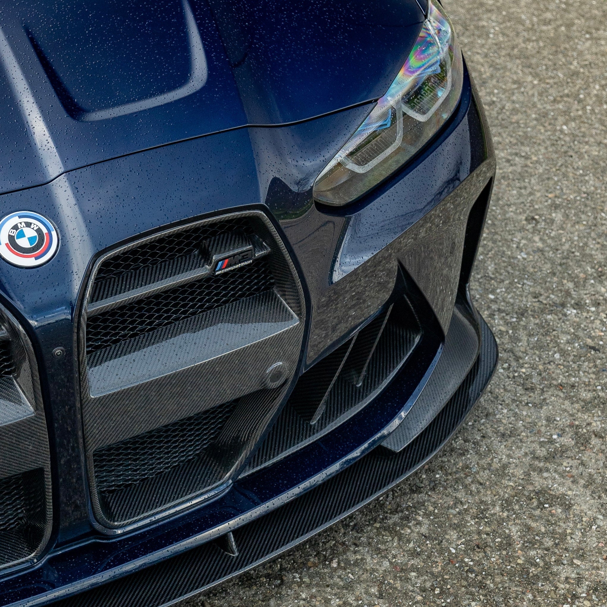 BMW G8X G80 G82 M3 M4 Carbon Fiber Front Bumper Duct Vents (V2 Dual Slats)