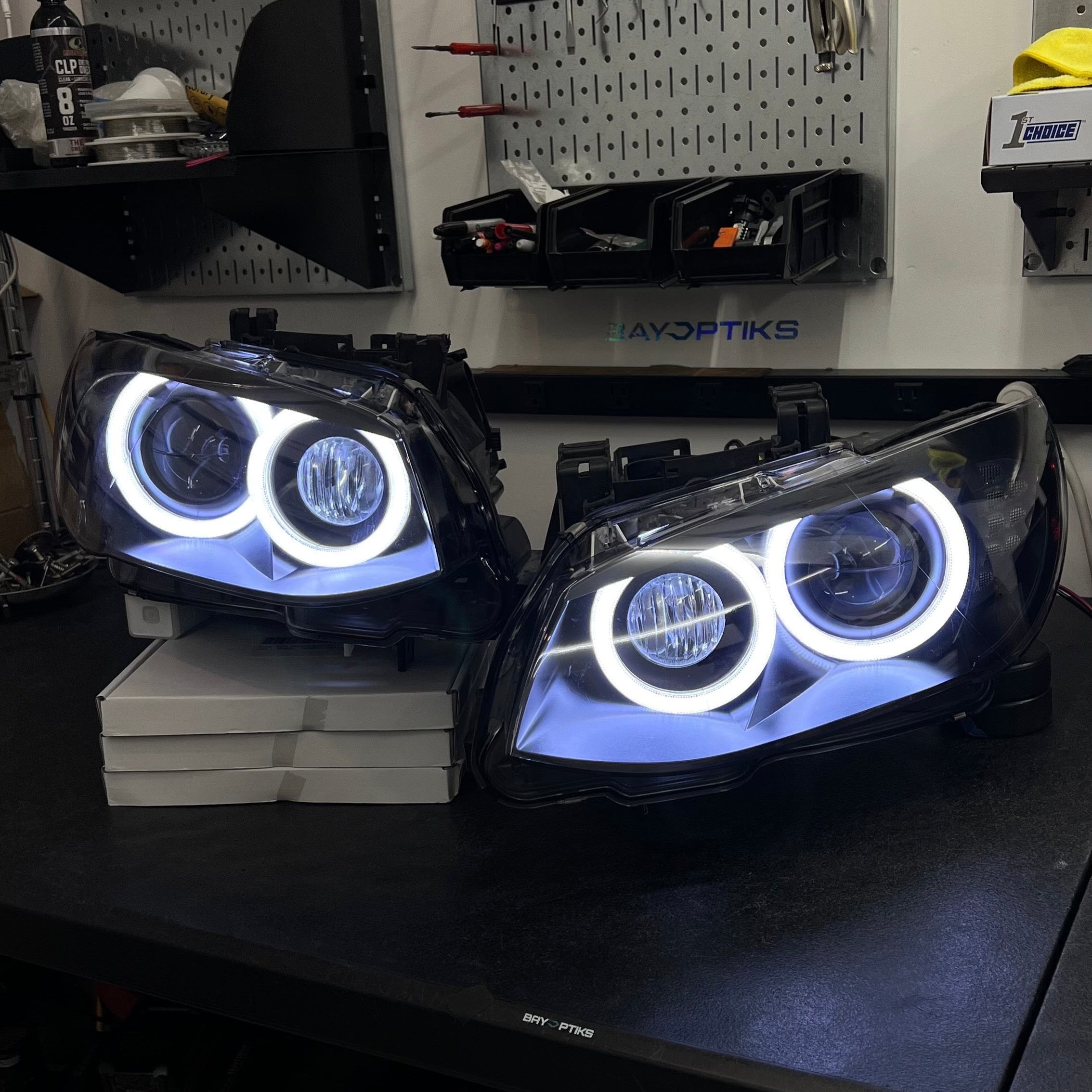 PRE-BUILT LCI E92 E93 3 Series Coupe & Convertible Round Ring Headlights (2011 - 2013 Only)