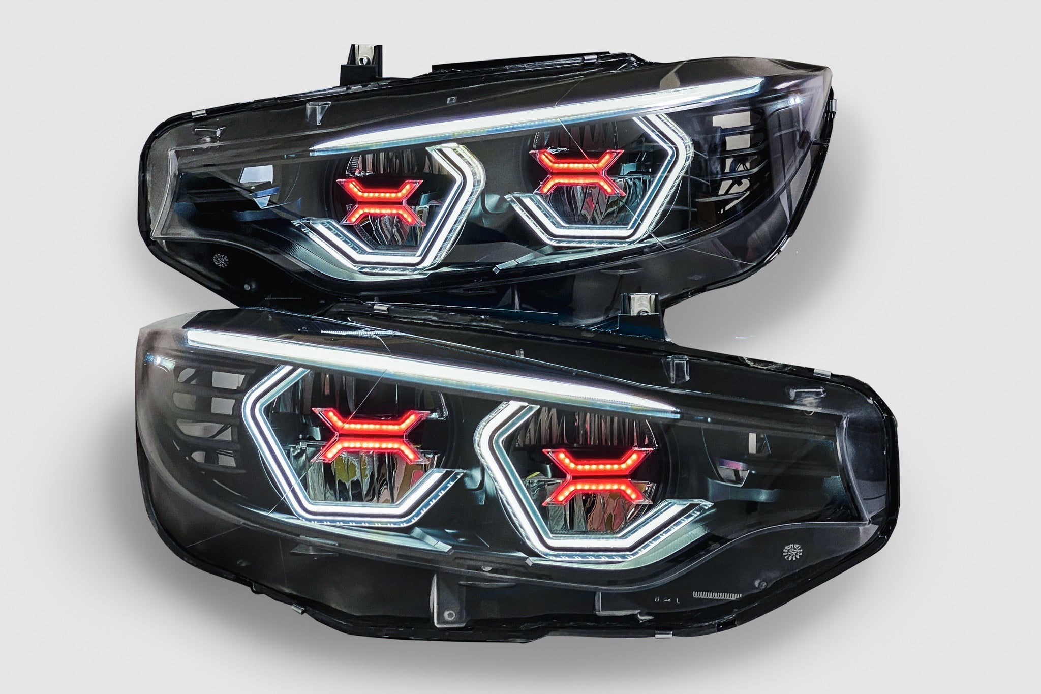 PRE-BUILT F8X F80 M3 F82 F83 M4 F32 F36 Vision Concept Headlights With Red Concept X (2014 - 2017 LED Headlights Only)