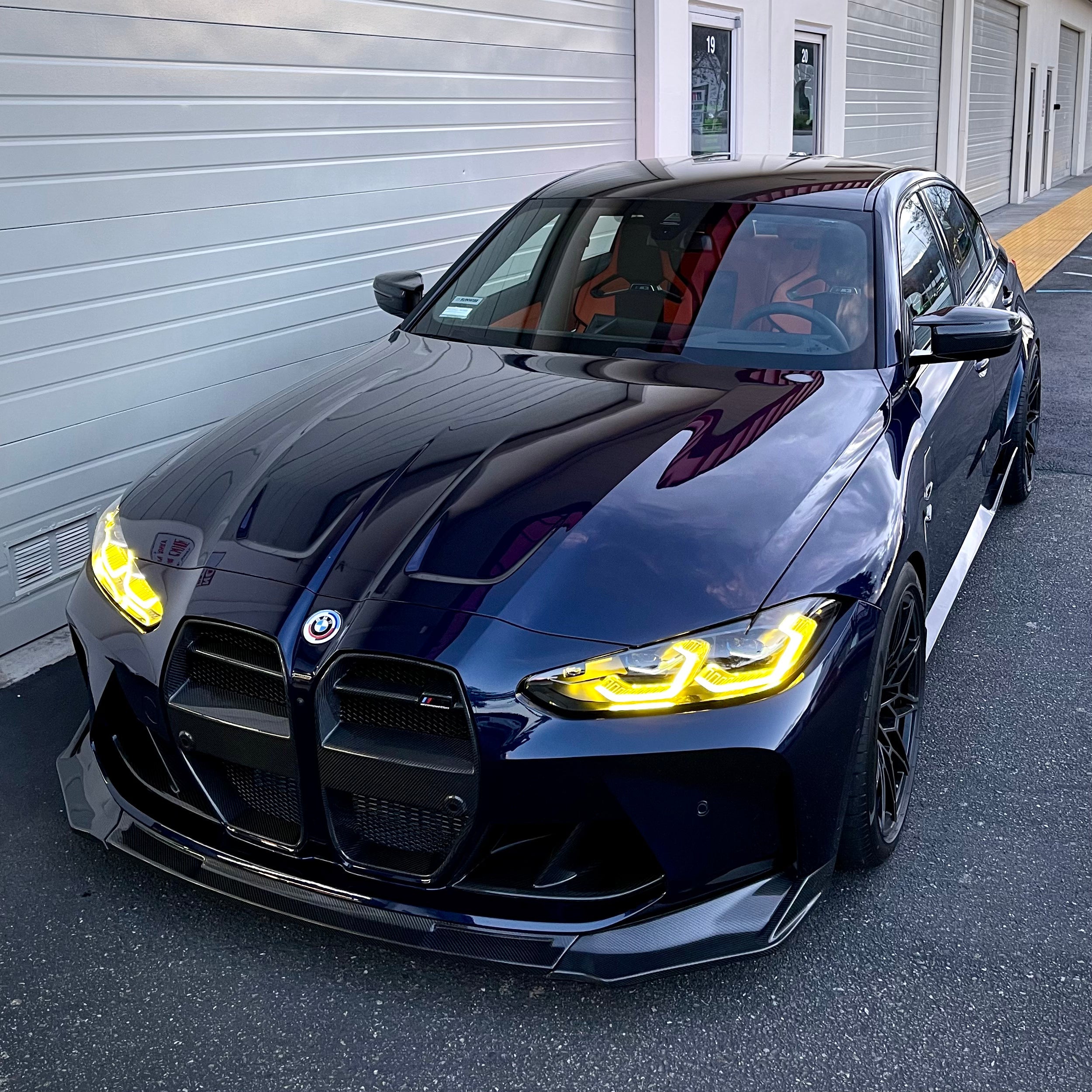 BMW G8X G80 G82 M3 M4 V Style Carbon Fiber Front Lip Splitter